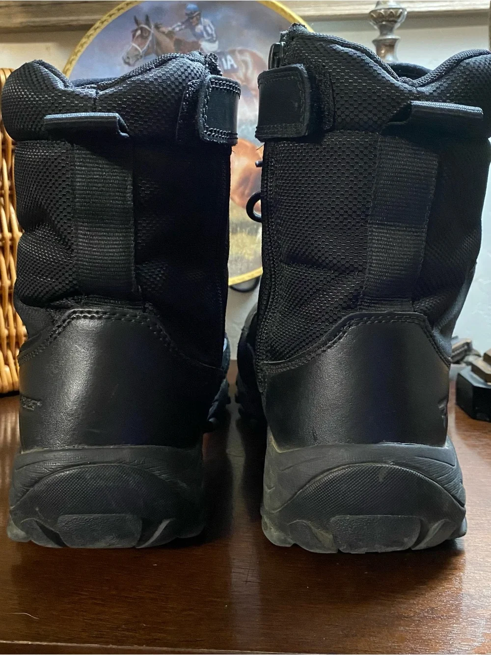 Bates Fuse Mens 10.5 Black Leather Tactical Boots E06510 Extra Wide Side Zip